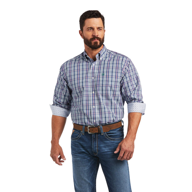 Ariat Hemden Herren - Wrinkle Free Sidney Classic Fit Blau ( KJXTO-7159 )